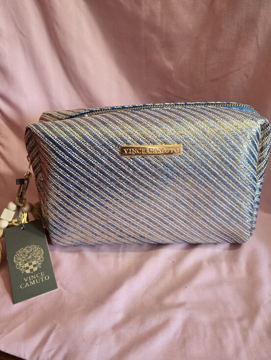 Vince Camuto Handbags - Vince Camuto Iridescent Metallic Stripe Cosmetic Pouch - NWT
